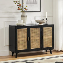 Load image into Gallery viewer, 43&quot; Solid Wood Rattan Sideboard