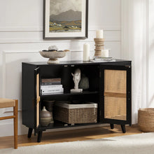 Load image into Gallery viewer, 43&quot; Solid Wood Rattan Sideboard