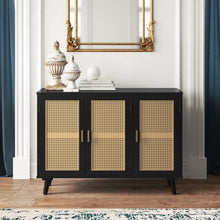 Load image into Gallery viewer, 43&quot; Solid Wood Rattan Sideboard