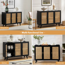 Load image into Gallery viewer, 43&quot; Solid Wood Rattan Sideboard