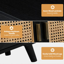 Load image into Gallery viewer, 43&quot; Solid Wood Rattan Sideboard
