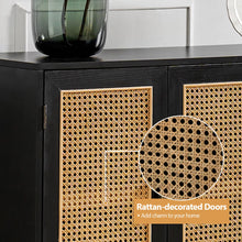 Load image into Gallery viewer, 43&quot; Solid Wood Rattan Sideboard