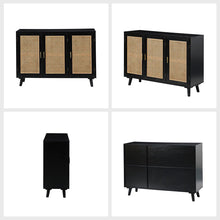 Load image into Gallery viewer, 43&quot; Solid Wood Rattan Sideboard