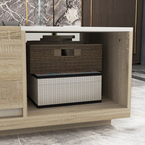 47” Modern Slide-Open Storage Coffee Table with Compartments