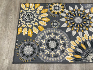 Mcnish 20" x 30" Machine Washable Non Slip Kitchen Mat, grey/yellow