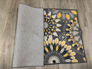 Mcnish 20" x 30" Machine Washable Non Slip Kitchen Mat, grey/yellow