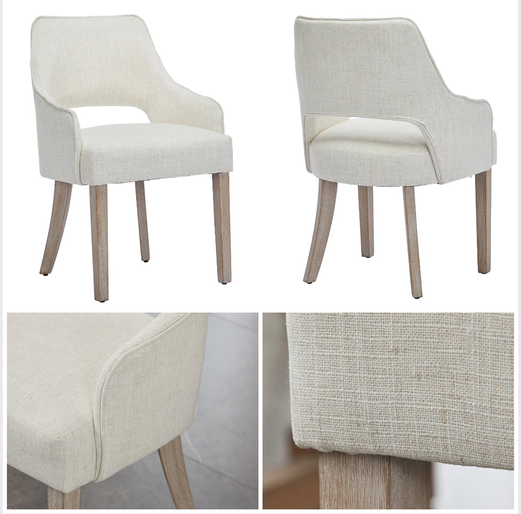 Haziqah 19.5'' H Upholstered Armchair (Set of 2), Beige Linen
