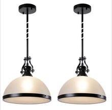 Load image into Gallery viewer, SET OF 2 Adomas 1-Light Amber/Black Pendants