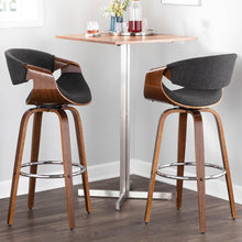 Load image into Gallery viewer, 32&quot; Curvini Mid-Century Modern BAR Height Stool SINGLE Walnut/Charcoal - Lumisource
