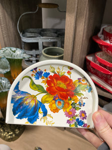 Mackenzie-Childs Hand Decorated Napkin Holder, FLOWER WHITE