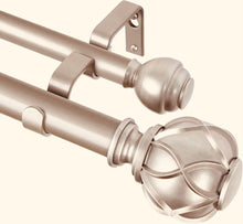 Load image into Gallery viewer, KAMANINA 1 Inch Double Curtain Rods 72 to 144 Inches (6-12 Feet)