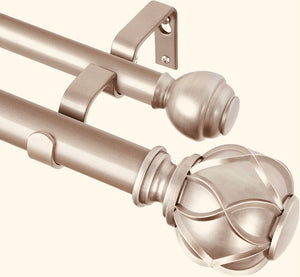 KAMANINA 1 Inch Double Curtain Rods 72 to 144 Inches (6-12 Feet)