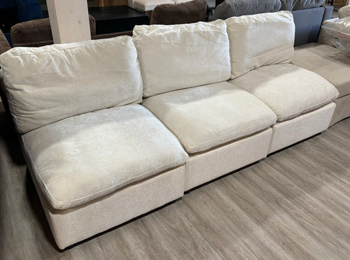 84'' Armless Modular Chenille Sofa, Beige