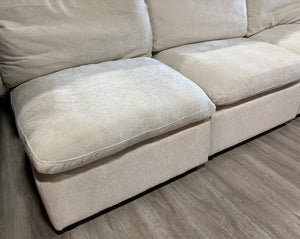 84'' Armless Modular Chenille Sofa, Beige
