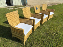 Load image into Gallery viewer, 4 PC SET Hailee Wicker Patio Dining Chairs, Cushions Included