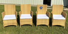 Load image into Gallery viewer, 4 PC SET Hailee Wicker Patio Dining Chairs, Cushions Included