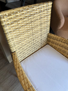 4 PC SET Hailee Wicker Patio Dining Chairs, Cushions Included