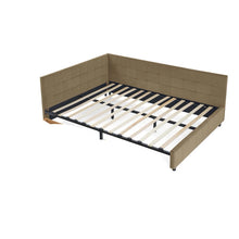 Load image into Gallery viewer, Queen Size Upholstered Tufted Bed Frame,Sofa Bed Frame With Comfortable Backrest And Armrests