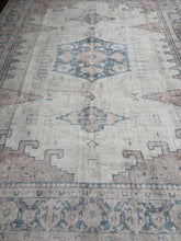 Load image into Gallery viewer, 9&#39; x 12&#39; Labarbera Vintage Machine Washable Beige Non-Slip Backing Area Rug