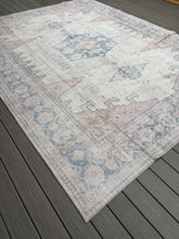 Load image into Gallery viewer, 9&#39; x 12&#39; Labarbera Vintage Machine Washable Beige Non-Slip Backing Area Rug