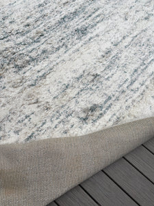 8' x 10' Adah Soft Shag Ivory/Blue Area Rug