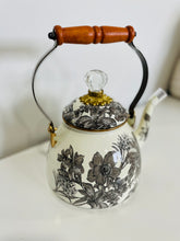 Load image into Gallery viewer, MacKenzie-Childs Hand-Decorated Enamel Tea Kettle, 2 QT ENGLISH GARDEN