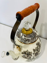 Load image into Gallery viewer, MacKenzie-Childs Hand-Decorated Enamel Tea Kettle, 2 QT ENGLISH GARDEN