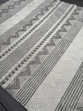 Load image into Gallery viewer, 8&#39; x 10&#39; Jacques Hand Woven Wool/Cotton Striped Rug in Grey/Ivory