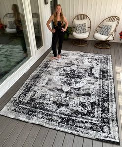7'10" x 10' Brandt Oriental Black Area Rug