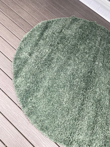 6' Round Abbiney Solid Accent Shag Rug