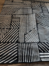 Load image into Gallery viewer, 7&#39;10&quot; x 10&#39; World Rug Gallery Contemporary Boho Stripes Area Rug: Geometric Pattern, Low Loop Pile, Stain &amp; Fade Resistant