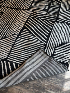 7'10" x 10' World Rug Gallery Contemporary Boho Stripes Area Rug: Geometric Pattern, Low Loop Pile, Stain & Fade Resistant