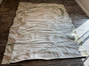 8'10" x 12" Chloe-Anne Modern Abstract Marble Design Green Area Rug