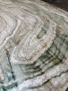 8'10" x 12" Chloe-Anne Modern Abstract Marble Design Green Area Rug