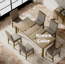 Load image into Gallery viewer, 56-84&quot; Hokku Designs Extendable Dining Table with Solid Wood Legs