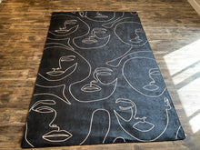 Load image into Gallery viewer, 6&#39;7&quot; x 9&#39;6&quot; Machine Made Power Loomed Polyester Area Rug in Black/White
