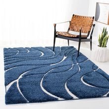 Load image into Gallery viewer, 5&#39;3&quot; x 7&#39;7&quot; Umaiza Shag Performance Abstract Rug