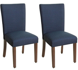 Parsons Classic Upholstered Accent Dining Chairs (Set of 3) Dark Blue