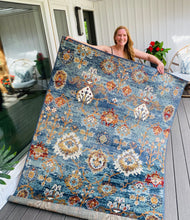 Load image into Gallery viewer, 5&#39; x 7&#39;6&quot; Dovey Oriental Blue Area Rug