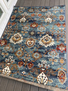 5' x 7'6" Dovey Oriental Blue Area Rug
