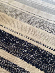 6' x 9' Addilyn Striped Hand-Woven Flatweave Cotton Ivory/Navy Area Rug