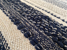 Load image into Gallery viewer, 6&#39; x 9&#39; Addilyn Striped Hand-Woven Flatweave Cotton Ivory/Navy Area Rug