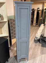 Load image into Gallery viewer, 63&quot; Benicio Freestanding Linen Accent Tower Cabinet with Faux Louvred Doors and Adjustable Shelf