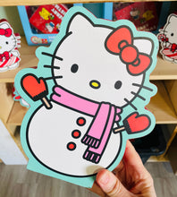 Load image into Gallery viewer, Hello Kitty Snowman Solid Wood Décor