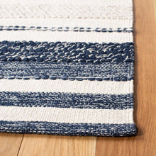 Load image into Gallery viewer, 6&#39; x 9&#39; Addilyn Striped Hand-Woven Flatweave Cotton Ivory/Navy Area Rug