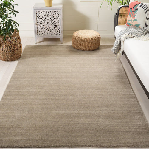 5' x 8' Morano Hand Woven Flatweave Wool/Cotton Taupe