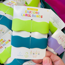 Load image into Gallery viewer, Silicone Label Bands – Green &amp; Blue (Set of 2)