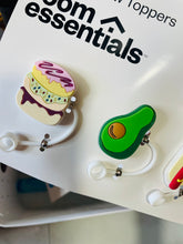 Load image into Gallery viewer, Room Essentials™ Silicone Straw Toppers – Set of 4 (Food &amp; Fun Collection)