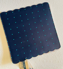 Load image into Gallery viewer, Design Group Foldable Navy Blue Mouse Pad with Teal Polka Dots – 8.25" x 8.25"