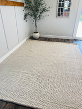 Load image into Gallery viewer, 8&#39; x 10&#39; Bowan Solid Color Hand Loomed Wool/Cotton Area Rug in Ivory
